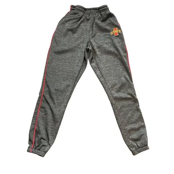 Iowa State Cyclones Mens Jogger Sweatpants Small By Colosseum Gray & Red Polyest - Picture 1 of 12